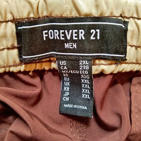 Forever 21 Slim-Fit Cargo Pants Men’s 2XL XXL Brown Stretch Elastic Waist 40x32 - Picture 3 of 8